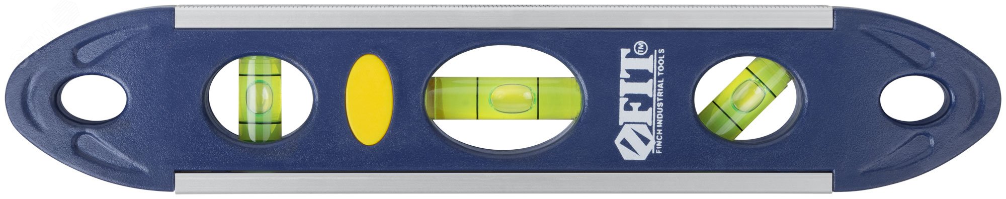 Изображение товара Строительный пластиковый уровень Торпедо FIT IT 3 глазка магнит алюминиевая рамка 230 мм