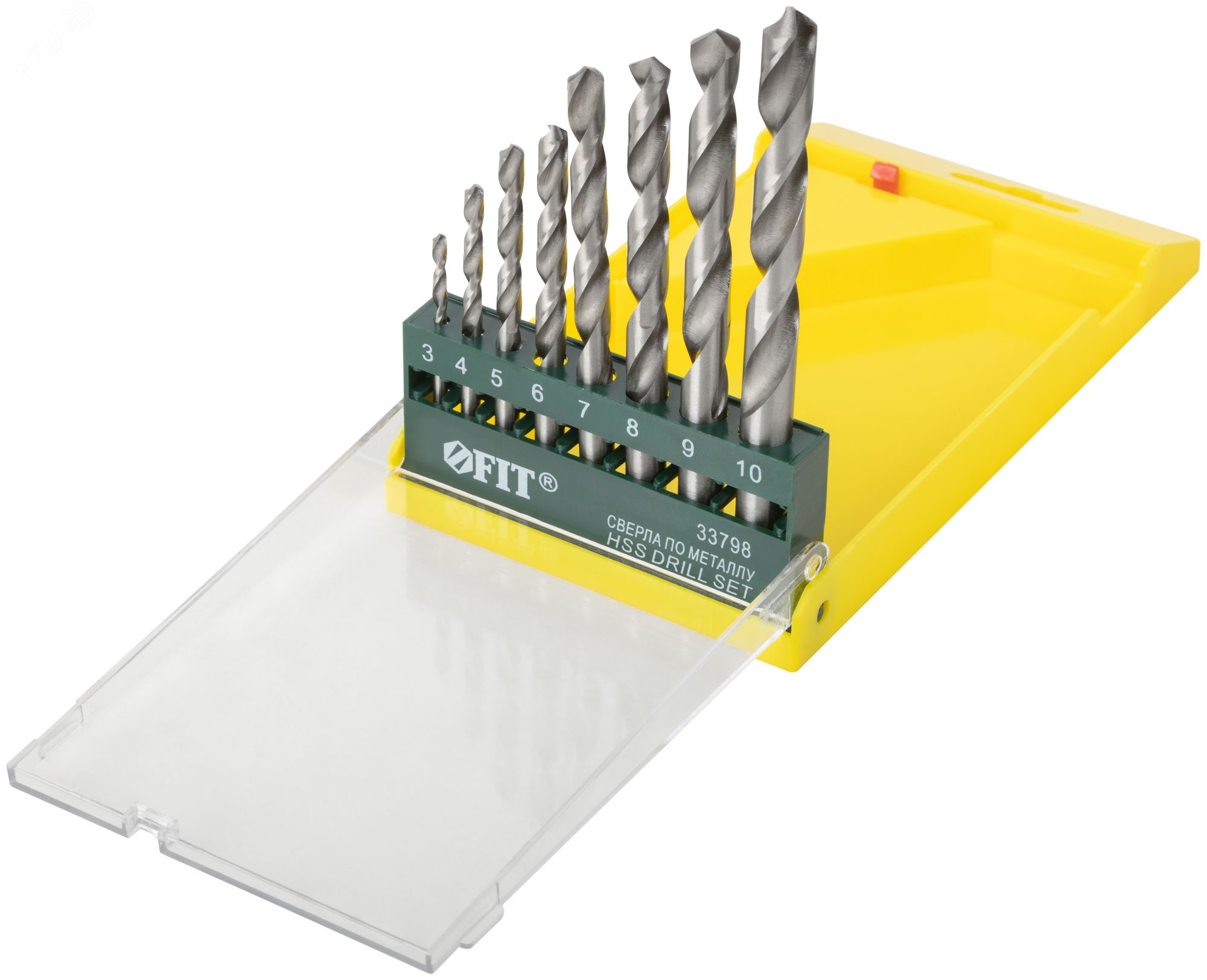 Изображение товара Набор сверл по металлу HSS полированных 8 шт 3-10 мм