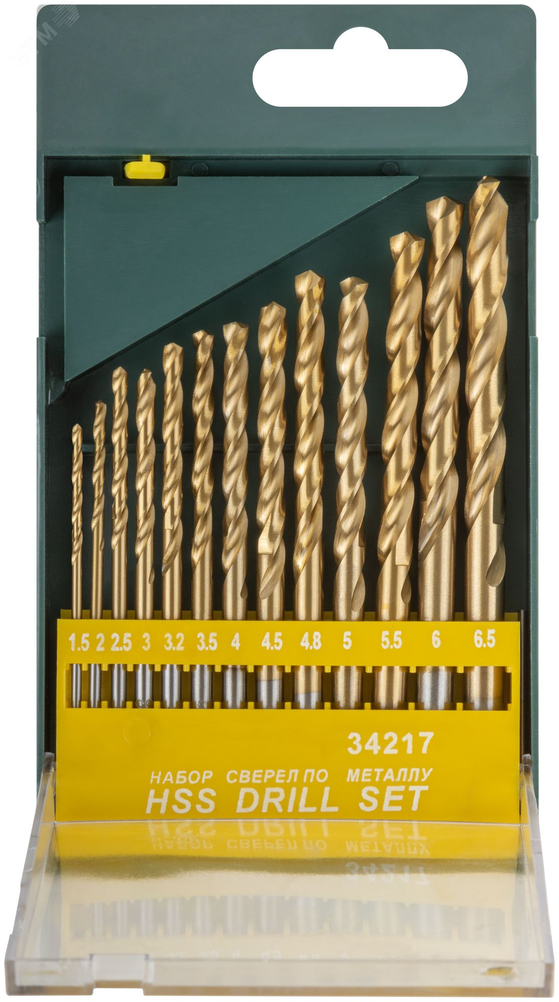 Изображение товара Набор сверл HSS по металлу с титановым покрытием 13 шт диаметр 1.5-6.5 мм