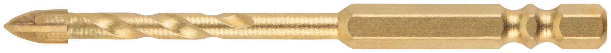 Изображение товара Универсальное сверло 5х90 мм с титановым покрытием и шестигранным хвостовиком