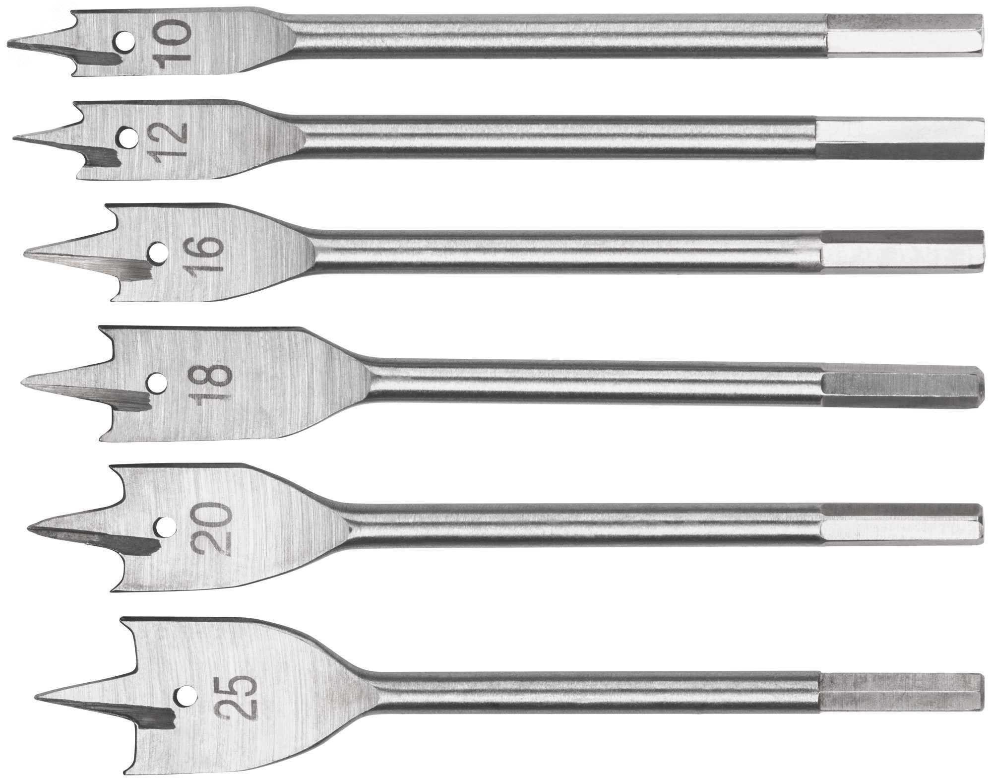 Изображение товара Набор перовых сверл FIT IT для древесины - 6 шт, 10-25 мм