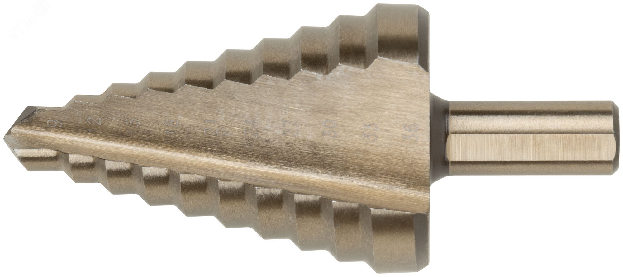 Изображение товара Сверло ступенчатое HSS Co5% для металла 9-36 мм