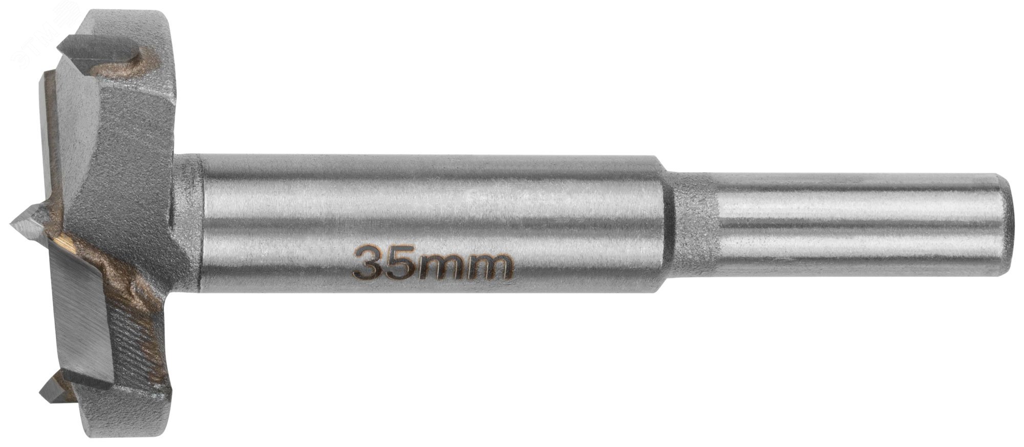 Изображение товара Сверло Форстнера 35 мм с карбидными вставками для точного сверления древесины и пластика