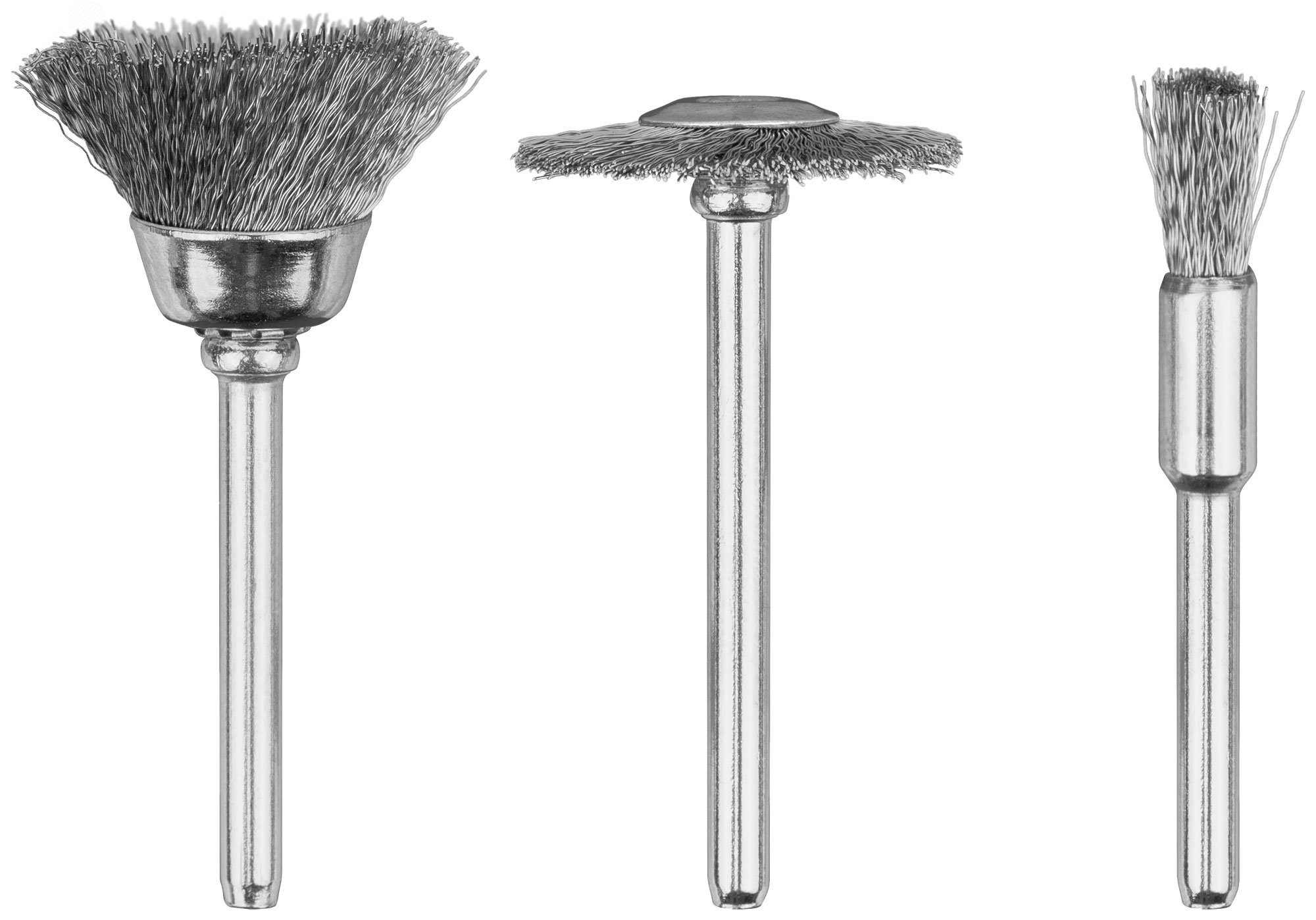 Изображение товара Набор корщеток из нержавеющей стали 3 шт для шлифовки и очистки металлов