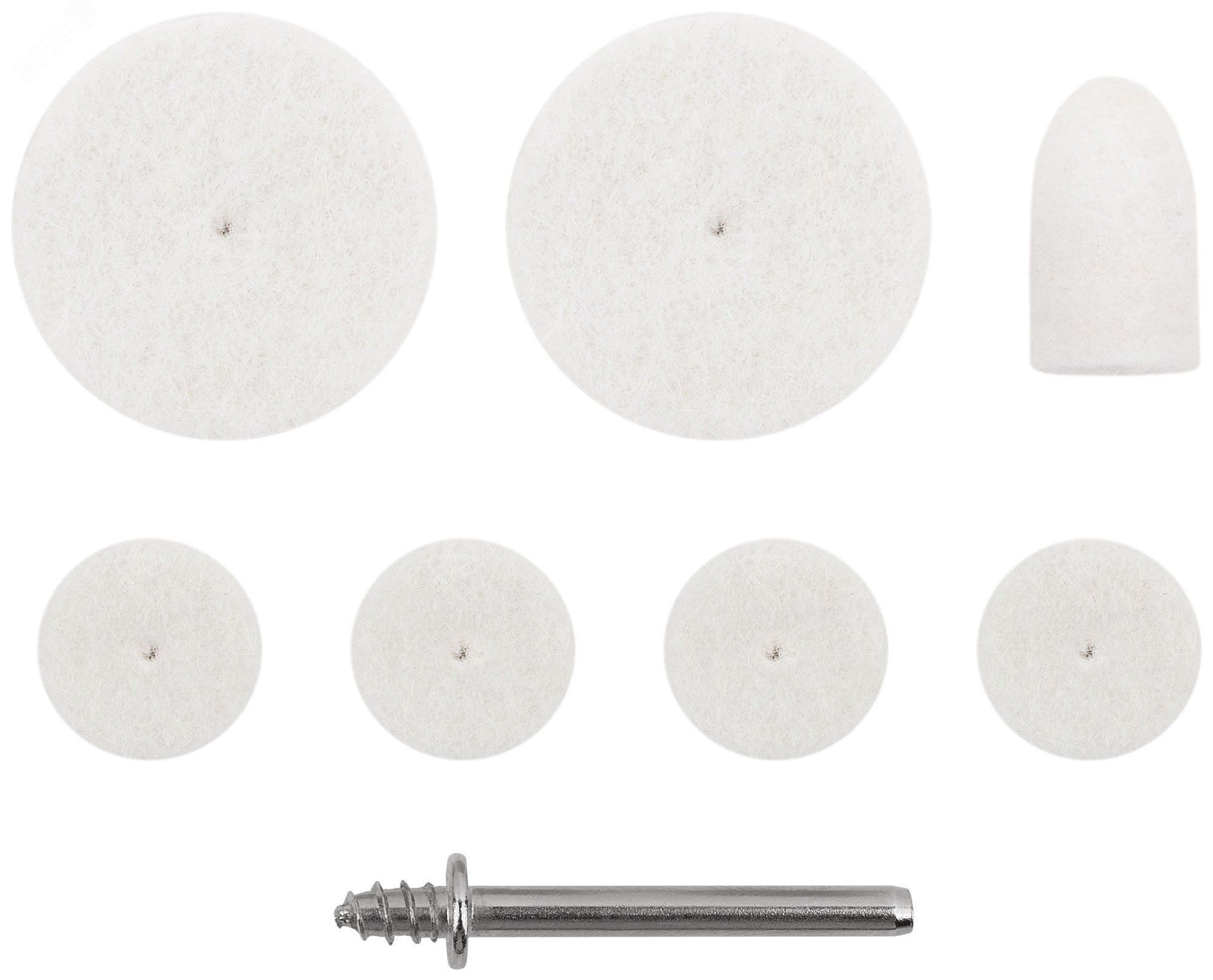 Изображение товара Круги фетровые, набор 7 шт + штифт (упак)