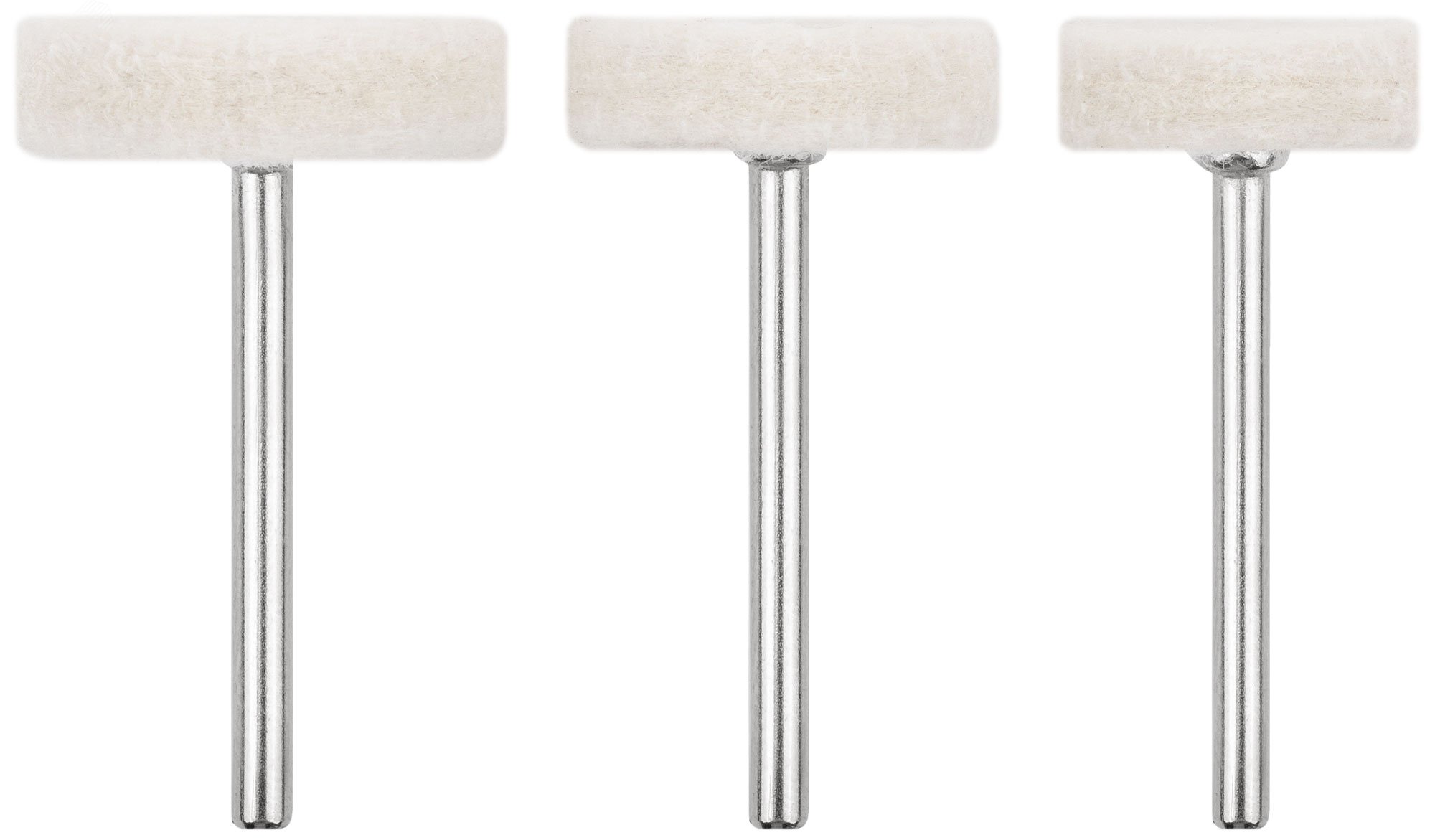 Изображение товара Набор полировочных кругов 3 шт для гравировальной машины шерсть диаметр 19 22 25 мм