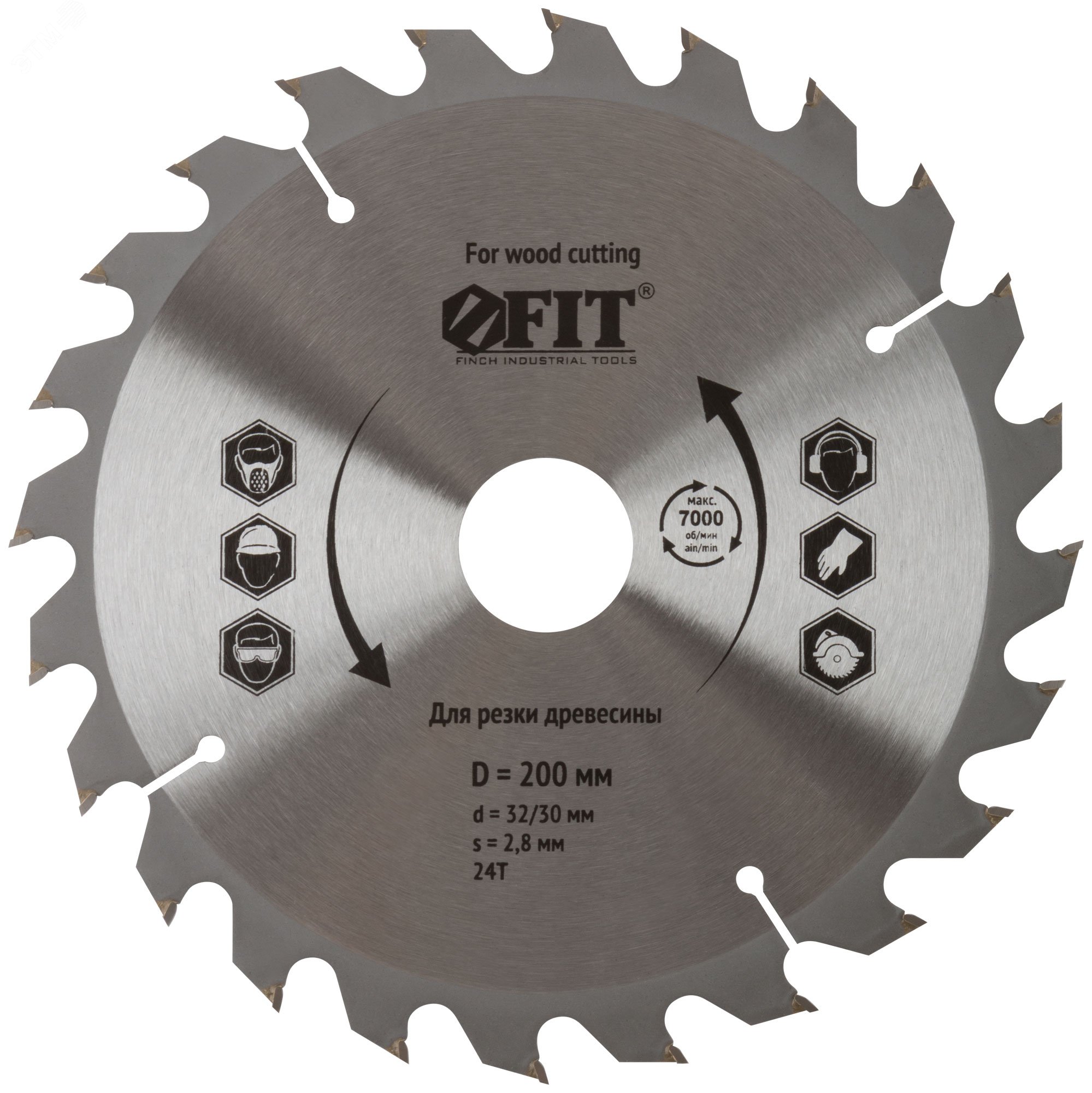 Изображение товара Диск пильный для циркулярных пил по дереву 200x32/30 24T