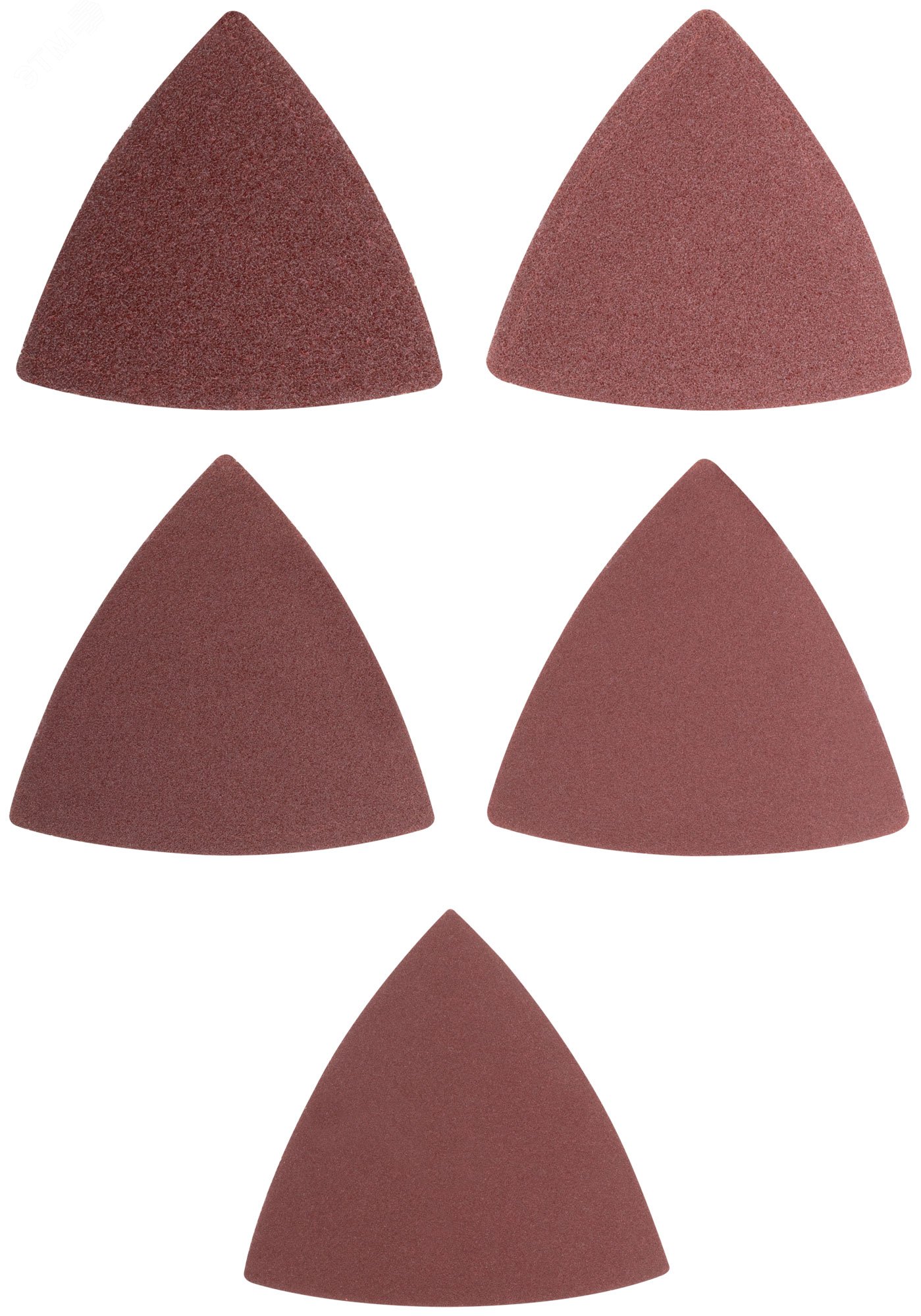 Изображение товара Листы шлифовальные треугольные на тканевой основе, 80 мм, набор 5 шт гибкая -14А (упак)