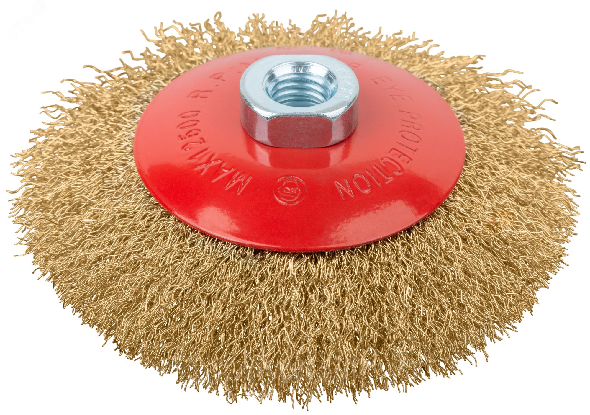 Изображение товара Кордщетка-колесо с наклоном и гайкой М14, диаметр 125 мм, латунь