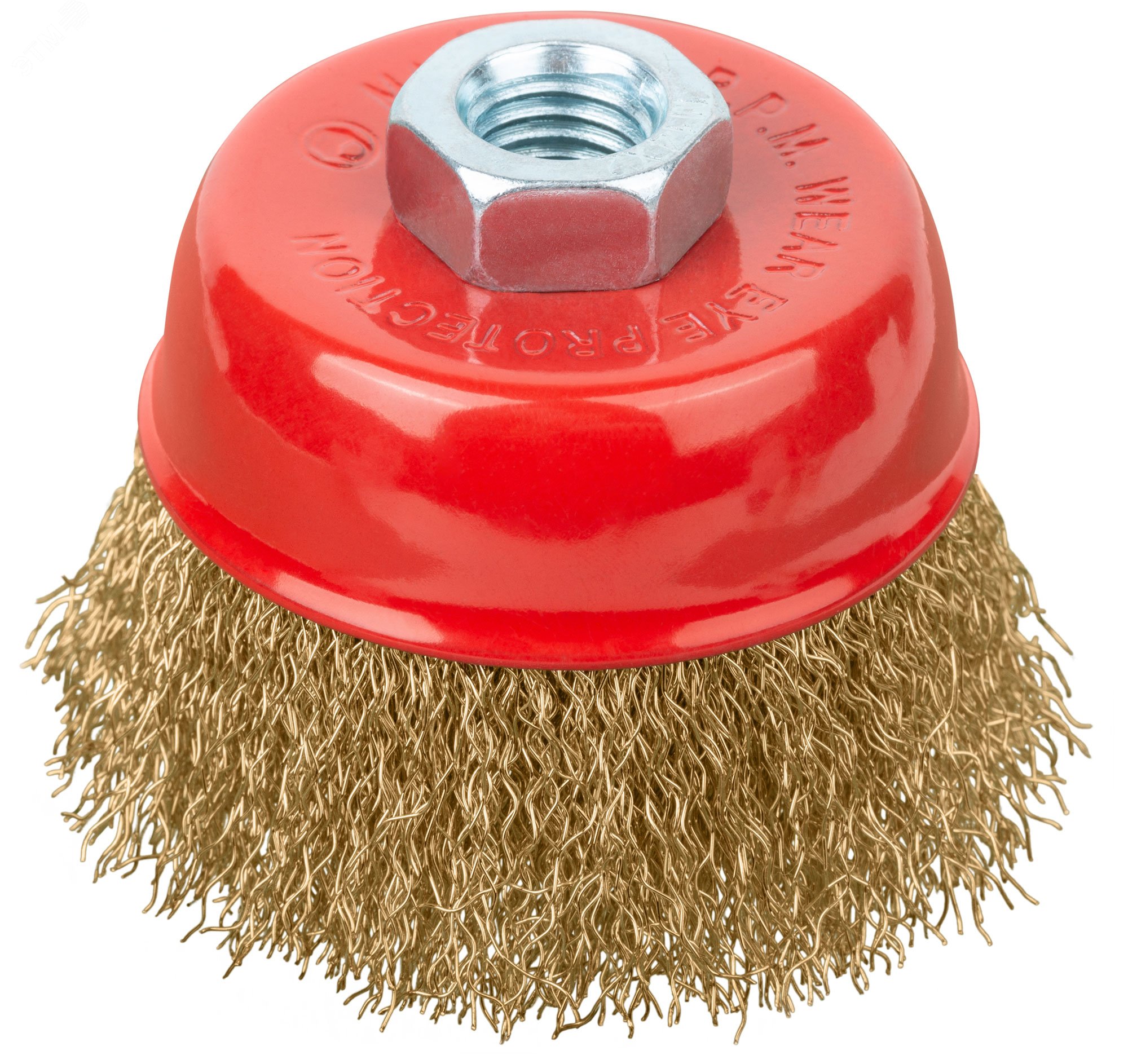 Изображение товара Кордщетка-чашка гайка М14 75 мм сталь латурнированная волнистая для УШМ