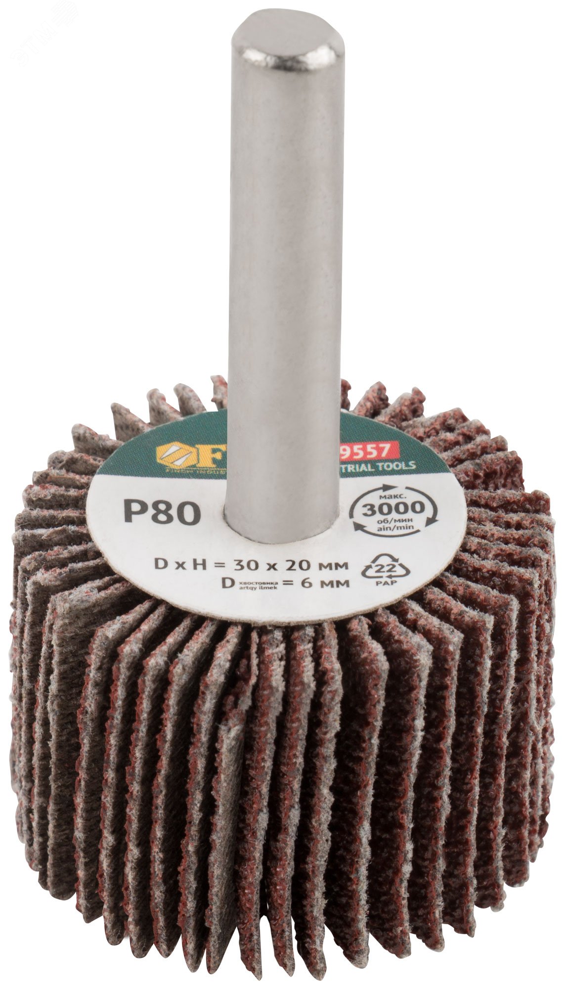 Изображение товара Диск лепестковый радиальный 30х20 мм для дрели P80 FIT