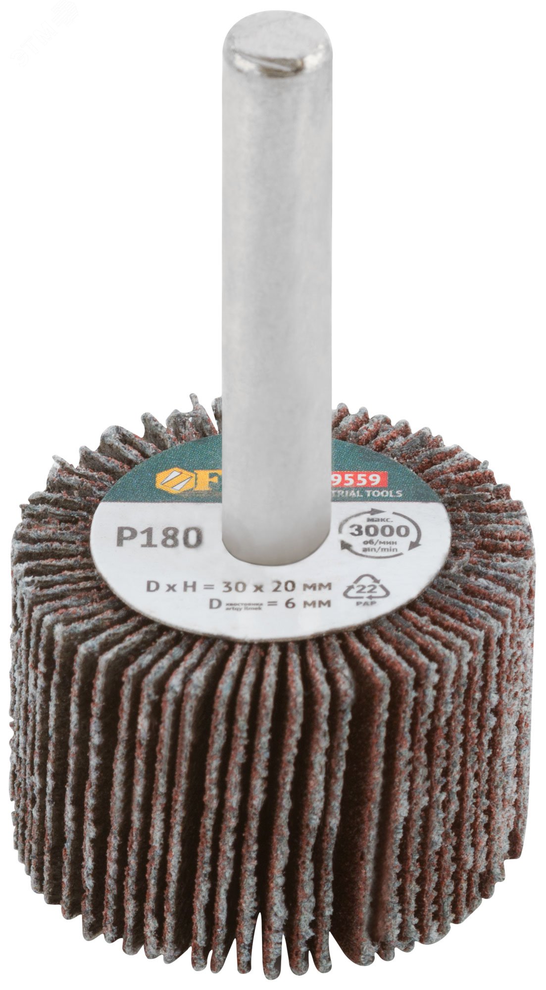 Изображение товара Диск лепестковый для дрели радиальный 30х20х6 мм Р 180