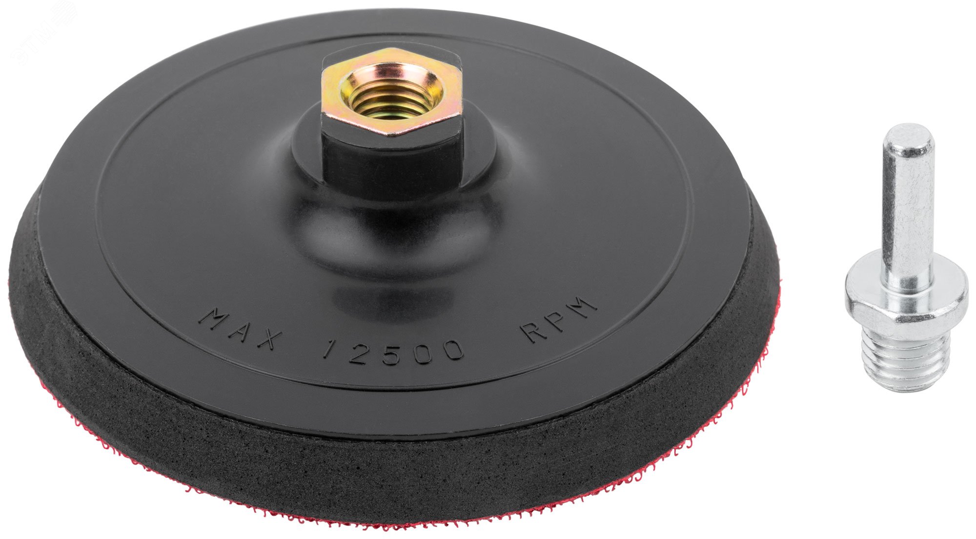 Изображение товара Диск шлифовальный с липучкой черный, гайка М14 + переходник для дрели, 125x10 мм (шт) Изображение товара Диск шлифовальный с липучкой черный, гайка М14 + переходник для дрели, 125x10 мм (шт)