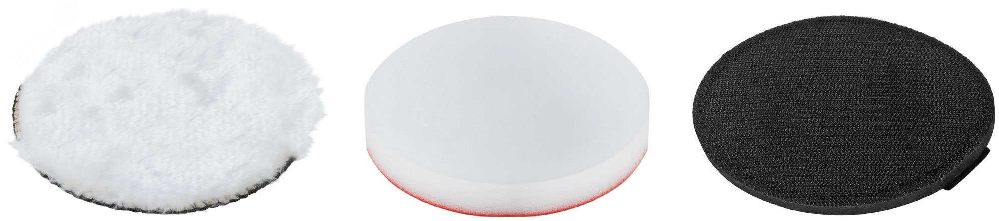Изображение товара Набор полировальных насадок 3 шт 125 мм с велкро и поролоном