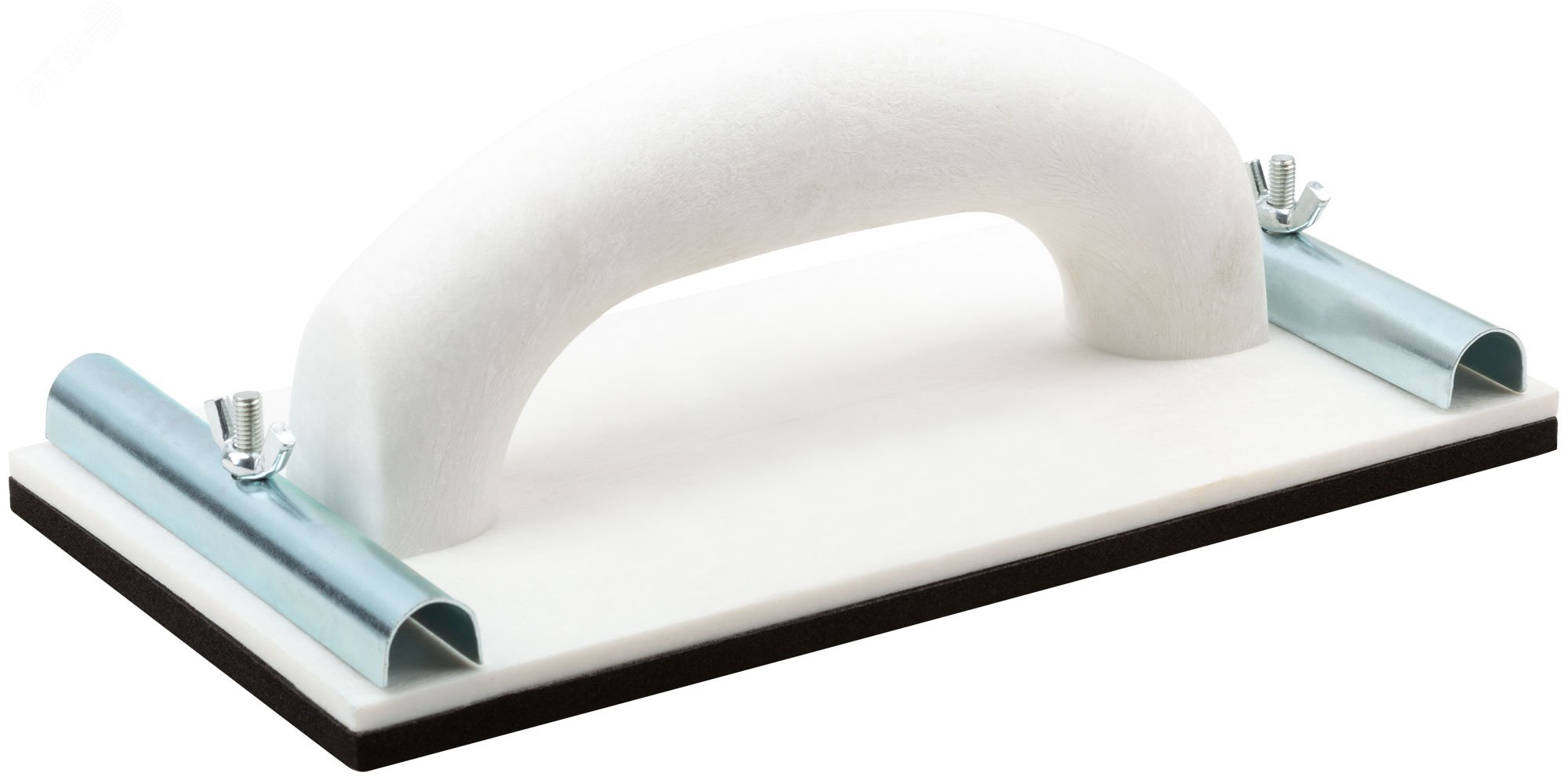 Изображение товара Терка пластиковая с металлическим прижимом для наждачной бумаги 230х120 мм