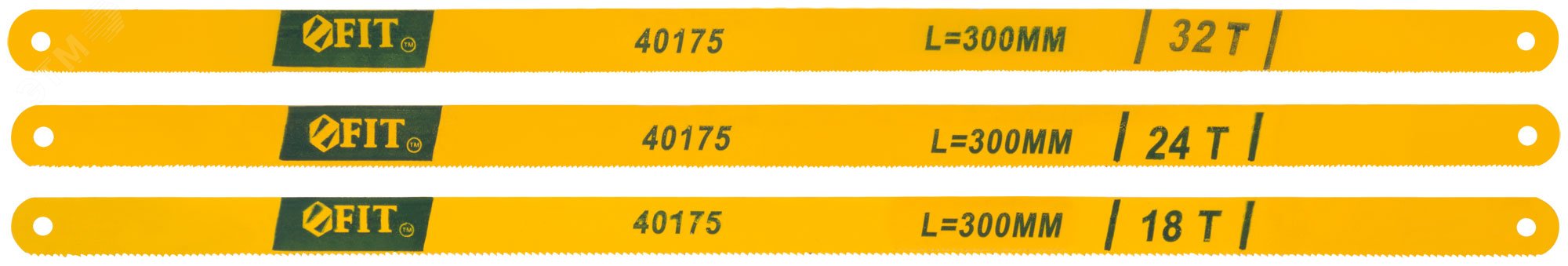 Изображение товара Набор полотен ножовочных по металлу FIT 3 шт 18ТPI 24ТPI 32ТPI из легированной стали