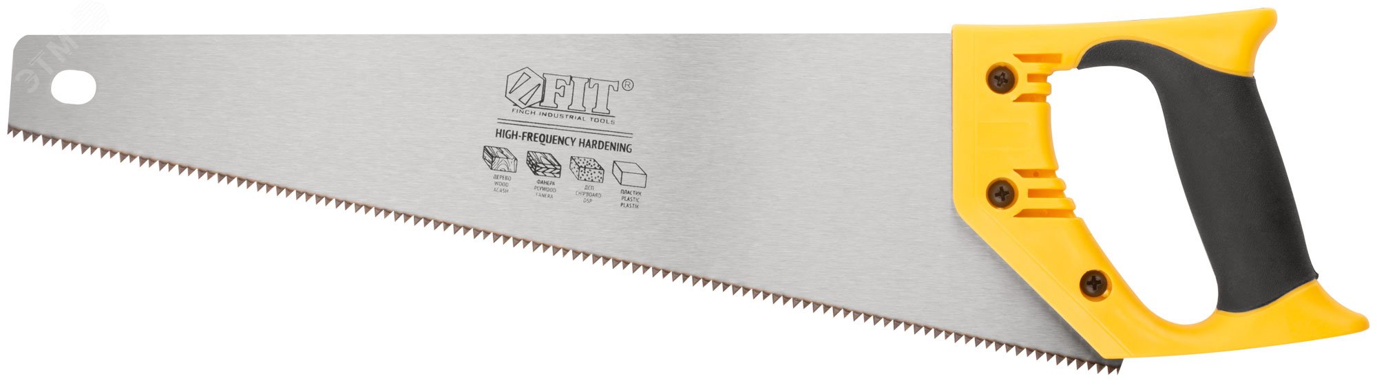 Изображение товара Ножовка по дереву FIT 400 мм со средним шагом зубьев 7 TPI и прорезиненной рукояткой