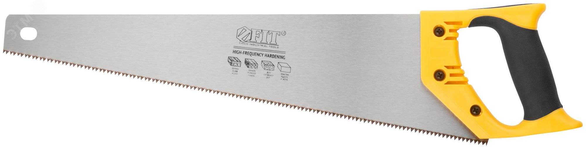 Изображение товара Ножовка по дереву FIT IT 450 мм, каленый зуб 7 TPI, пластиковая рукоятка