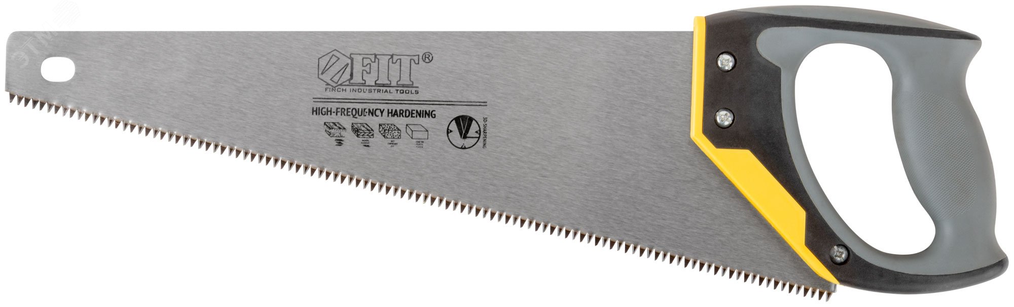Изображение товара Ножовка по дереву FIT 400 мм с 3D заточкой и прорезиненной ручкой