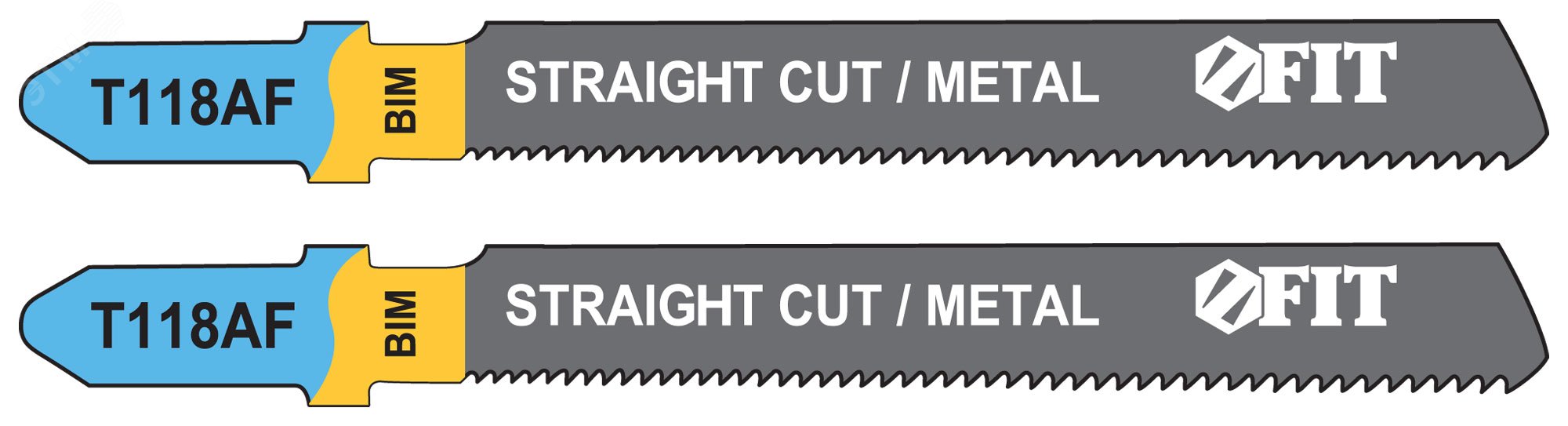 Изображение товара Полотна FIT T118AF биметалл для электролобзика по металлу 76х51х1.1 мм 2 шт