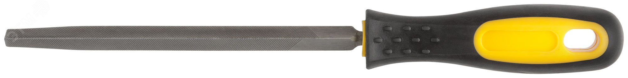 Изображение товара Напильник FIT 150 мм с прорезиненной ручкой и трехгранной формой