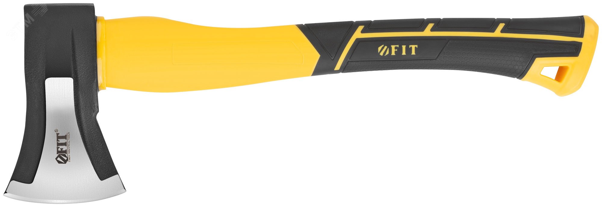 Изображение товара Топор-колун ушастый кованый 1000 г с фиберглассовой ручкой, черное покрытие