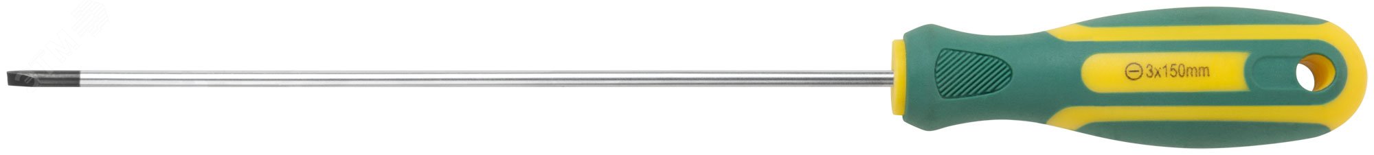 Изображение товара Отвертка Контур из хром-ванадиевой стали с прорезиненной ручкой 150 мм