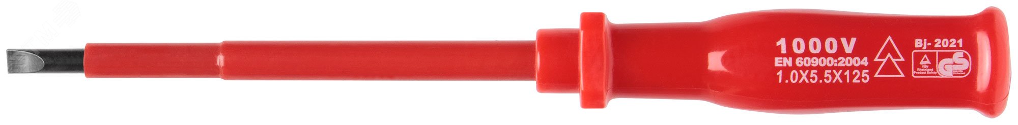 Изображение товара Изолированная отвертка 1000 В с магнитным наконечником и сталью CRV 125 мм