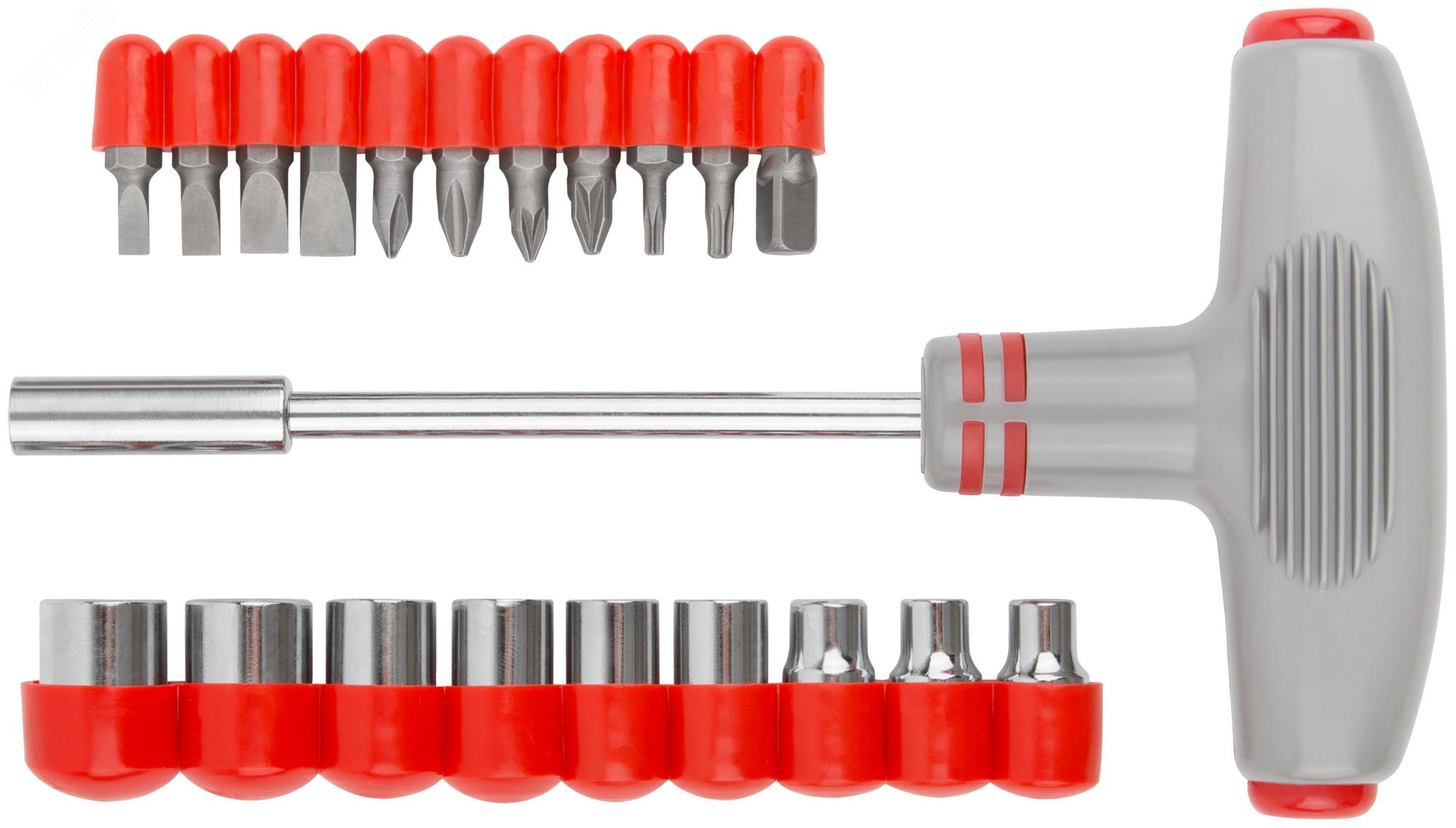 Изображение товара Отвертка Т-образная FIT с 11 CrV битами и 9 головками