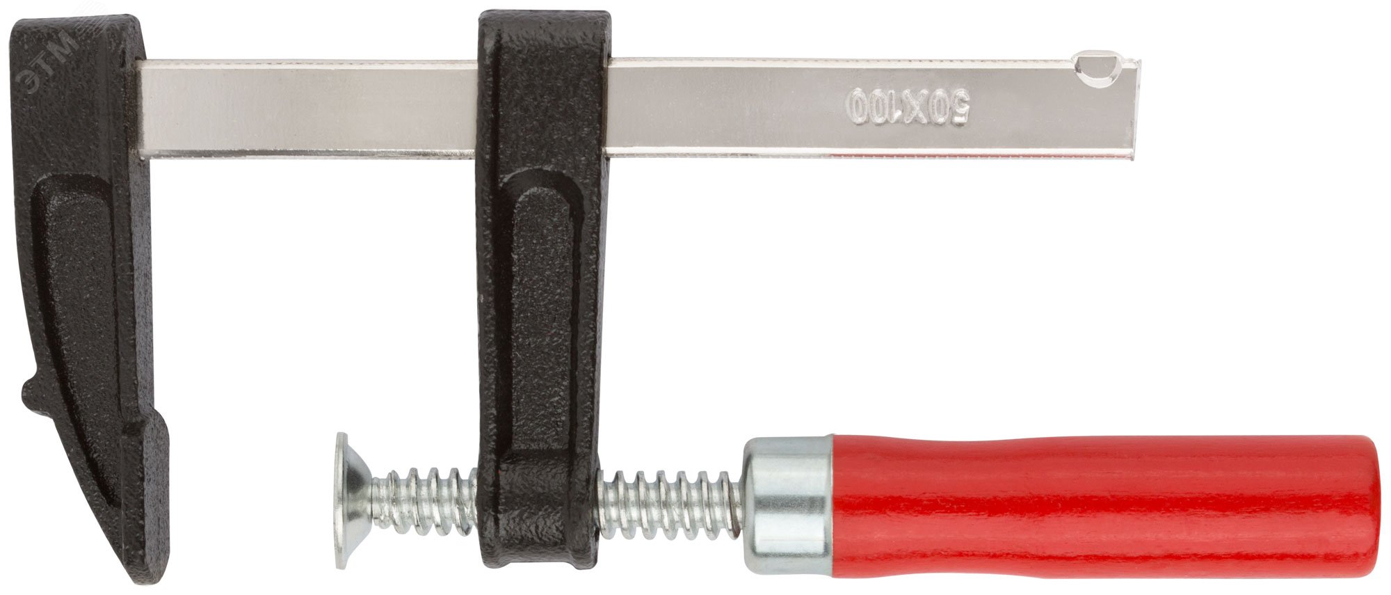 Изображение товара Струбцина типа F 50x100 мм из инструментальной стали, черная, FIT