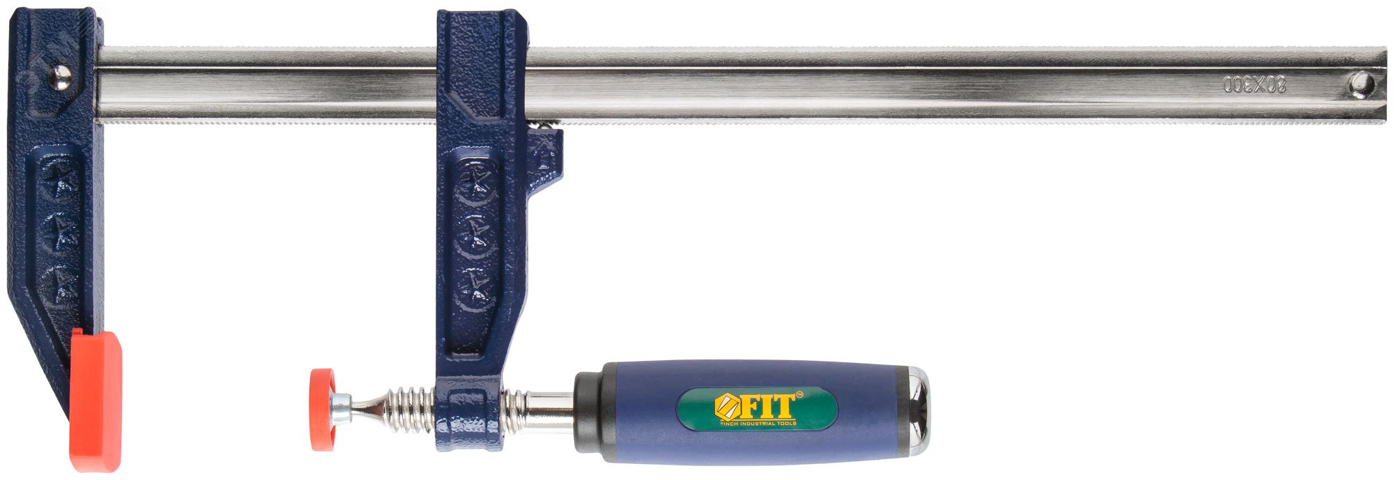 Изображение товара Струбцина типа F усиленная 80х300 мм с мягкой рукояткой для столярных работ