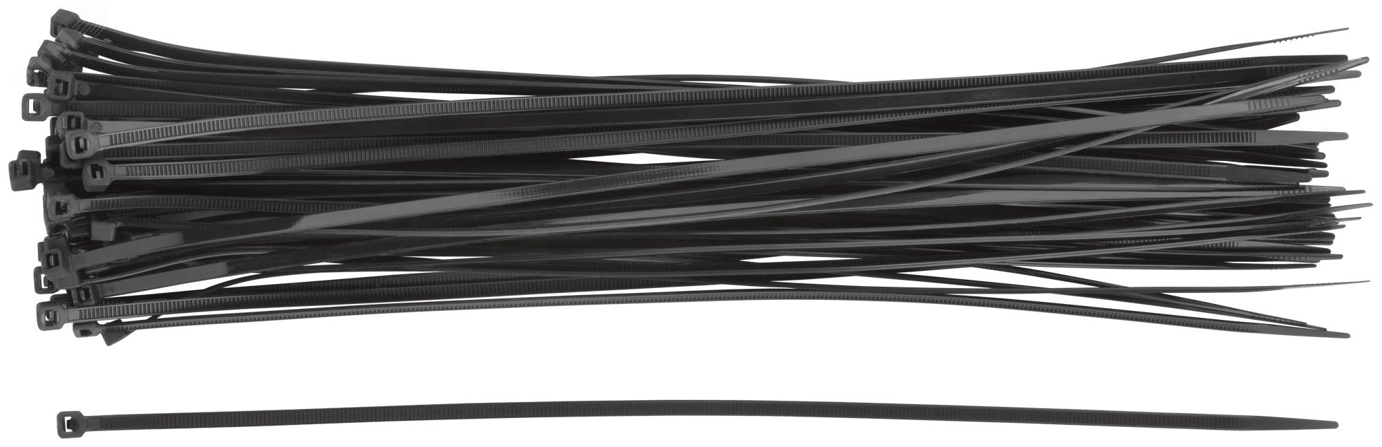 Изображение товара Нейлоновые черные хомуты для кабелей FIT 300х3,6мм 50 шт.