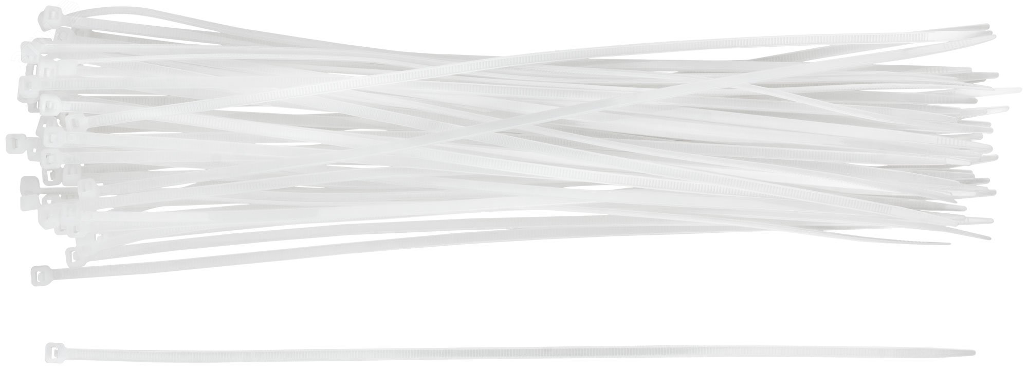 Изображение товара Нейлоновые белые хомуты для проводов 50 шт 300X3 FIT