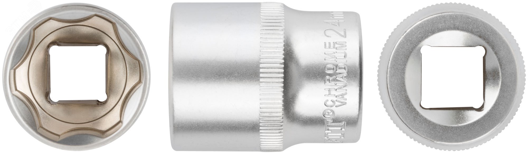 Изображение товара Головка 6-гранная CrV 1/2'' 24 мм точность и надежность для автослесарьных работ