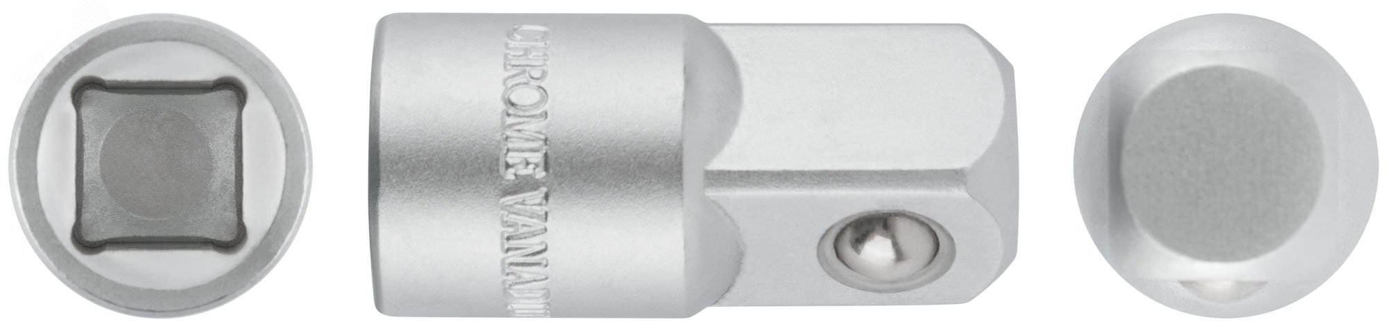 Изображение товара Переходник для воротка CrV 1/2" (П) - 3/8" (М) FIT, хром-ванадиевая сталь, 35 мм