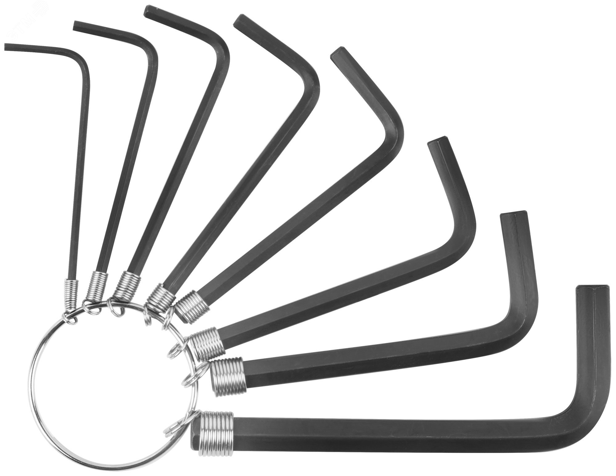 Изображение товара Ключи шестигранные на кольце FIT DIY 8 шт 1.5-6 мм прочные и универсальные