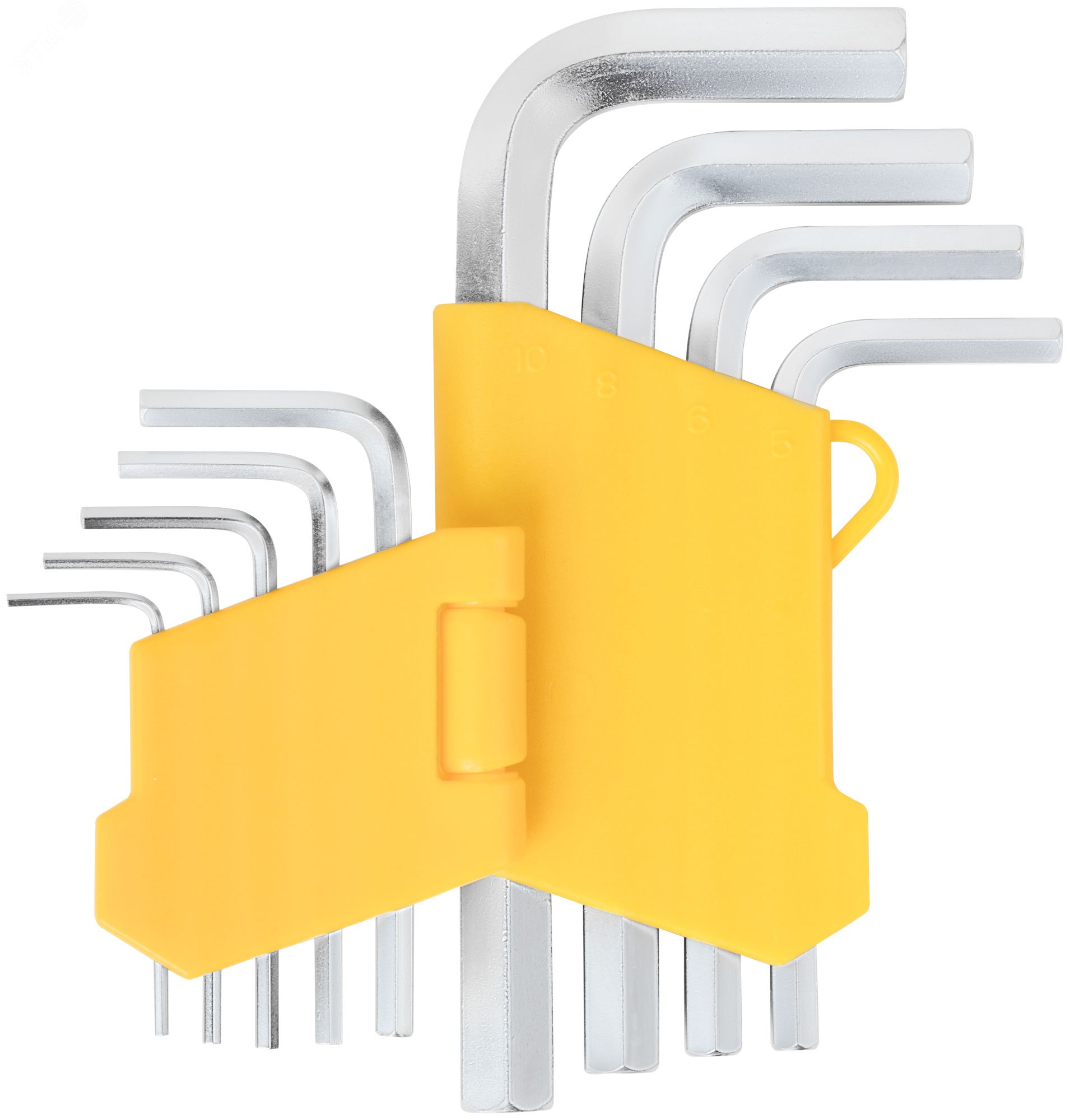 Изображение товара Набор ключей шестигранных HEX CrV 9 шт. 1,5-10 мм в пластиковом держателе