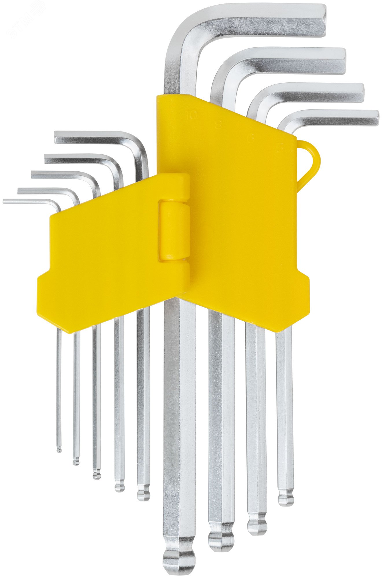 Изображение товара Набор шестигранных ключей CrV с шаровым наконечником 9 шт из Китая