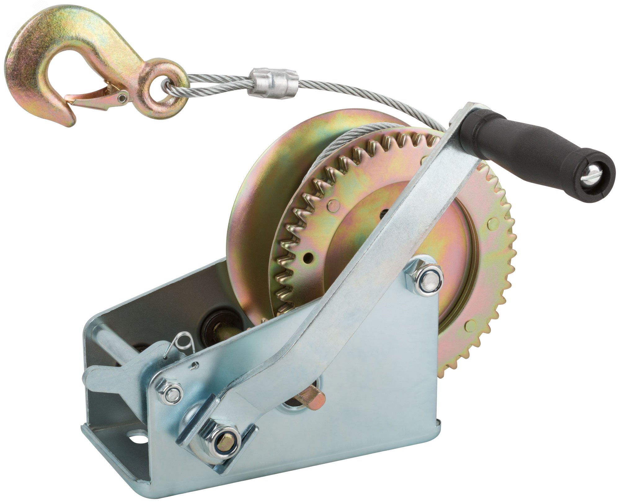 Изображение товара Лебедка шестеренчатая, стальной трос 9.5 м х 5 мм, 1000 кг (шт)