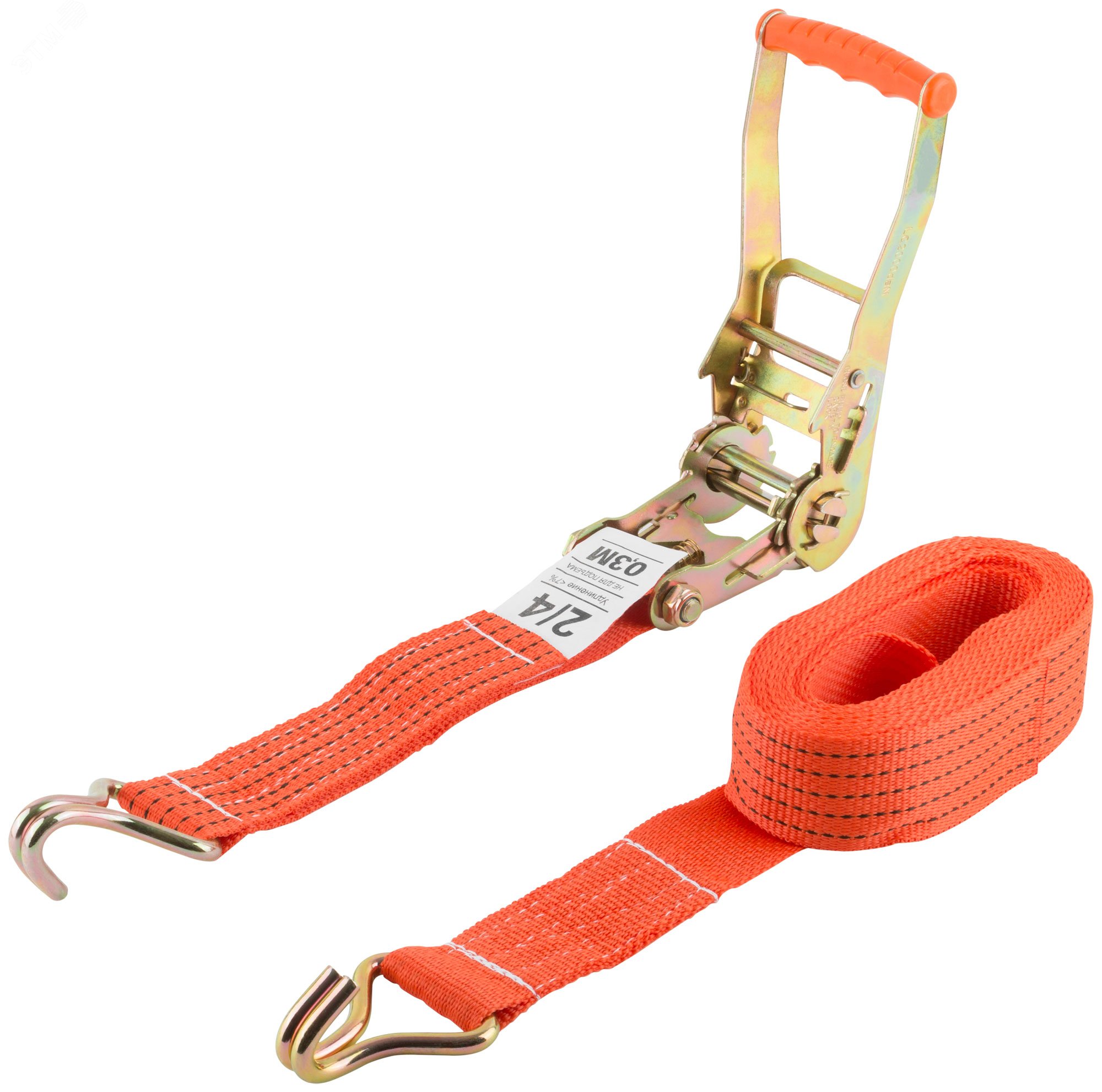 Изображение товара Ремень для крепления груза, храповый механизм 196 мм, лента 50 мм x 6 м, 2000 / 4000 кг (шт)