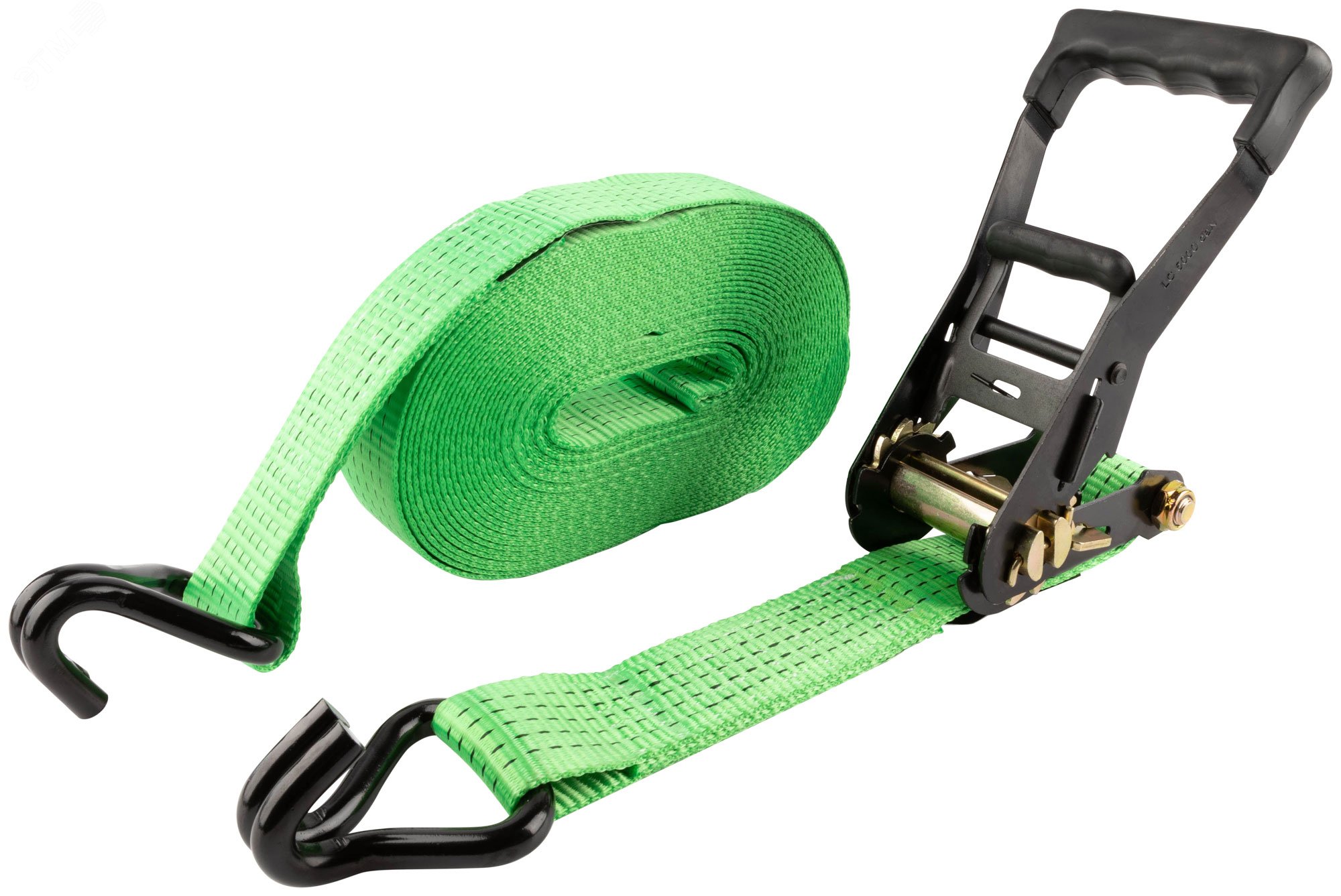 Изображение товара Ремень для крепления груза, храповый механизм 230 мм, полиэфирная лента 50 мм x 12 м, 5000 / 10000 кг (шт)