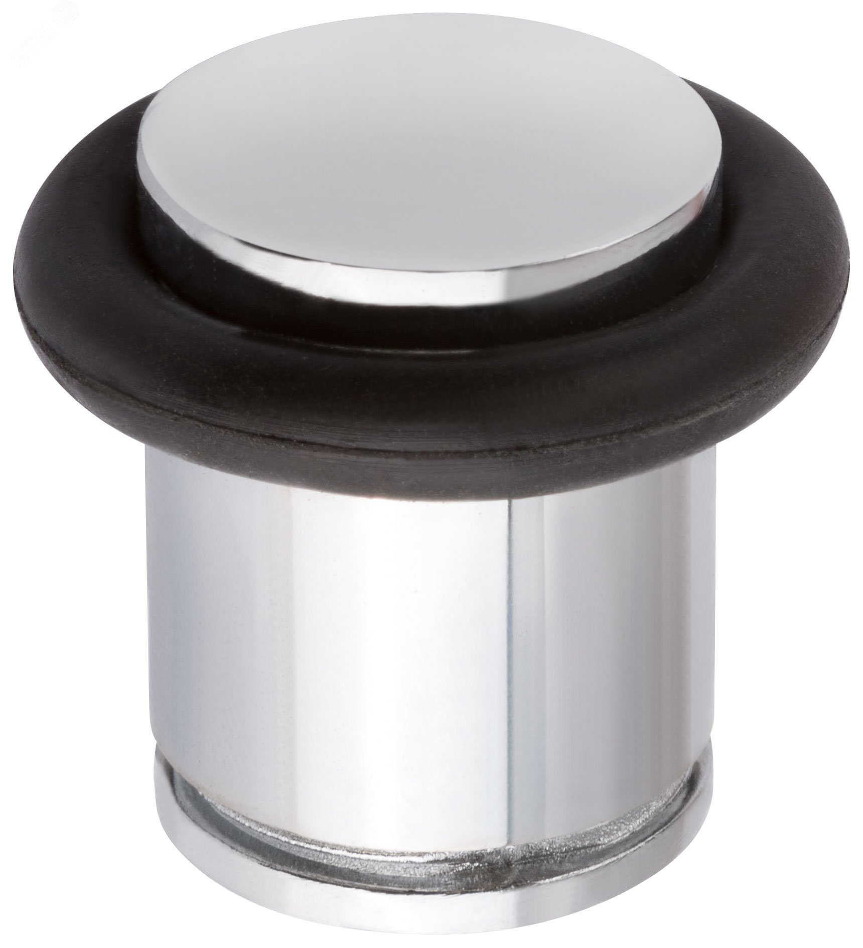 Изображение товара Ограничитель дверной малый с резиновой вставкой хром Аллюр 588А-2