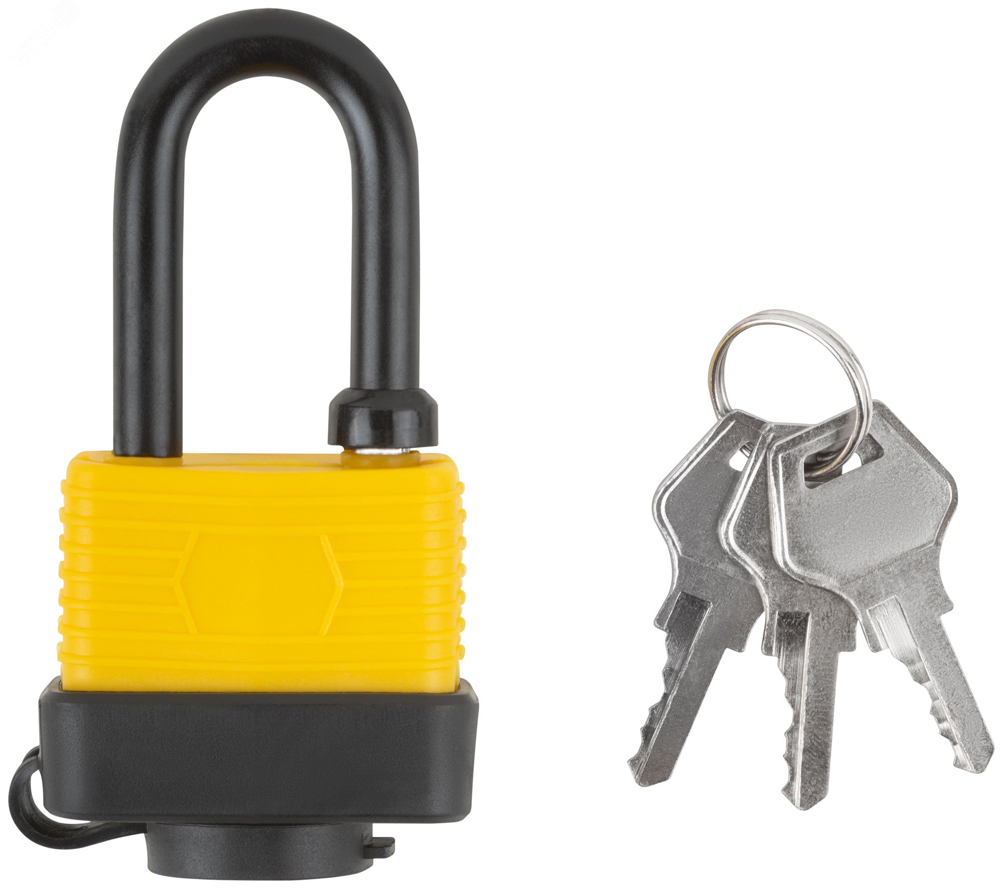 Изображение товара Навесной всепогодный замок FIT DIY 40 мм длинная дужка черный