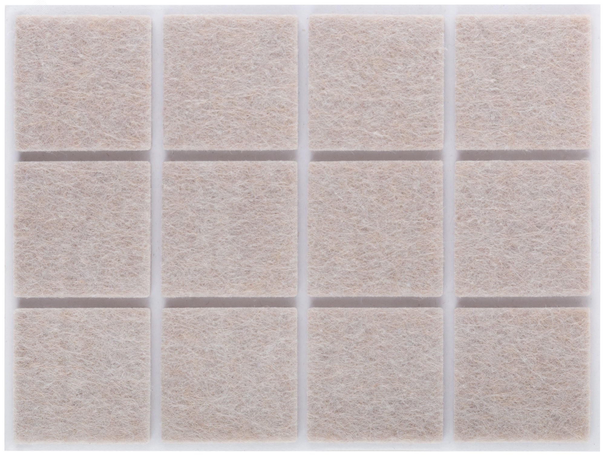 Изображение товара Самоклеющиеся квадратные войлочные подкладки для мебели 25x25 мм, 12 шт