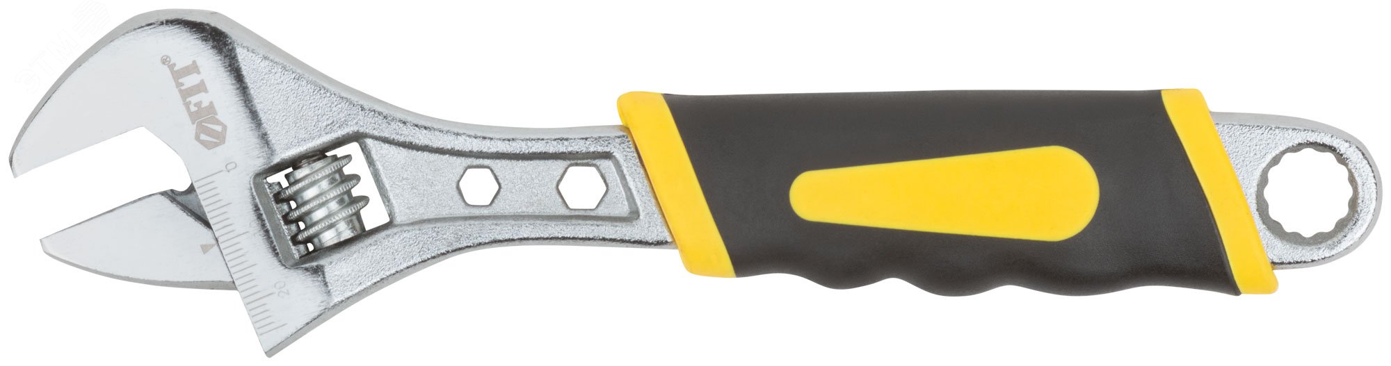 Изображение товара Ключ разводной Старт FIT IT 205 мм хромированный с ПВХ накладкой многофункциональный