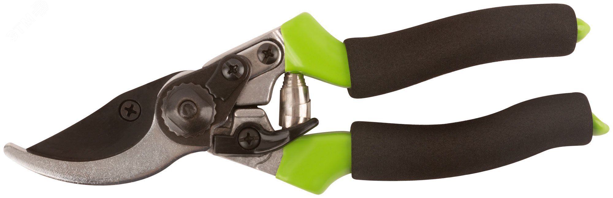 Изображение товара Секатор, режущие кромки внахлест, тефлон.покрытие лезвий, пластик.ручки с мягкими накладками 215 мм (шт)