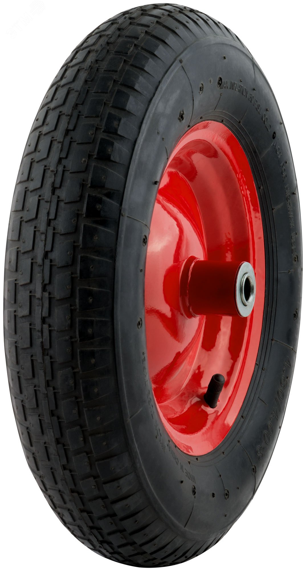 Изображение товара Колесо запасное для строительной тачки 400х90 мм с камерой и шариковым подшипником