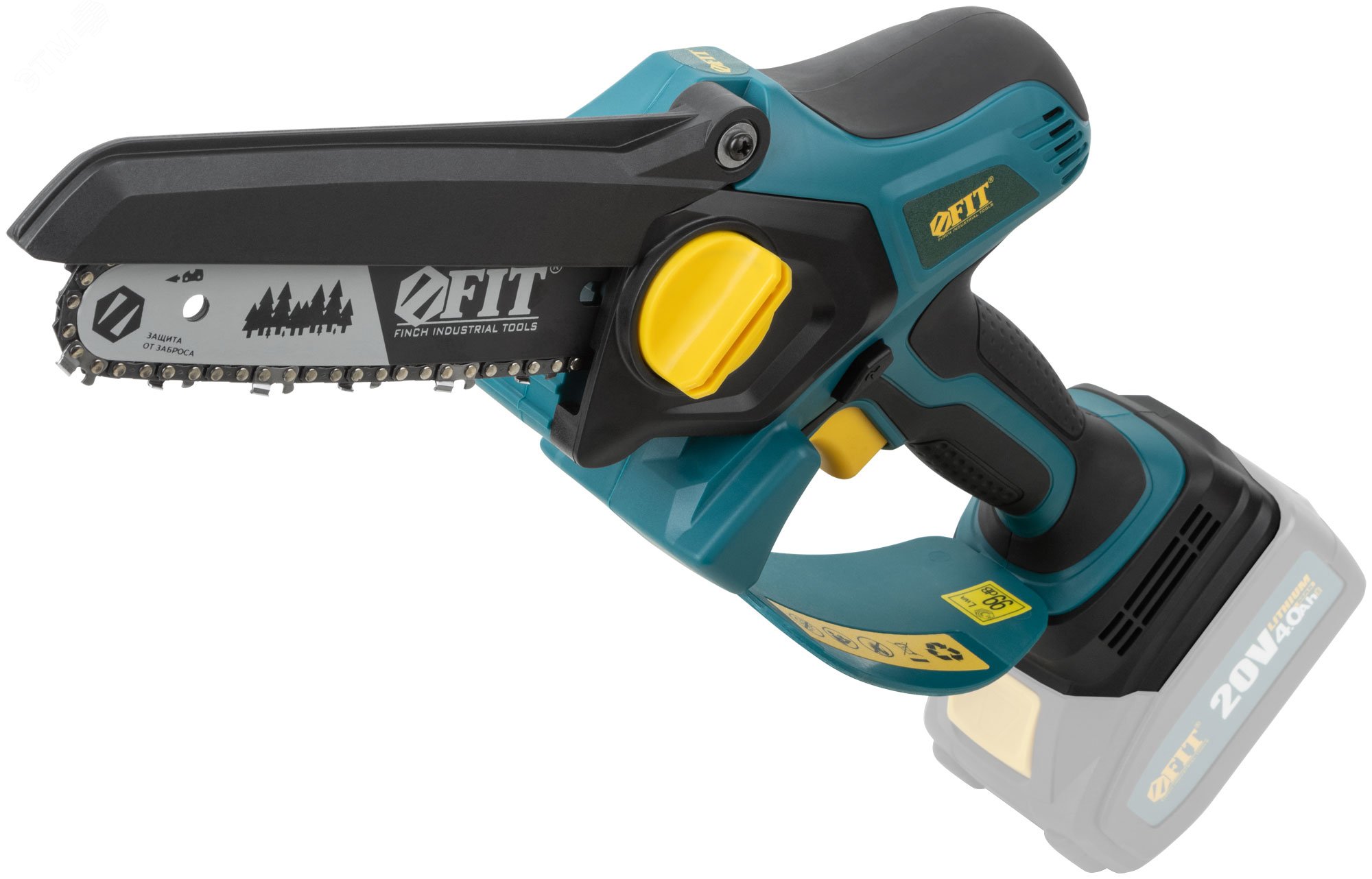 Изображение товара Цепная электропила FIT 20В бесщеточная 150мм 6 задача для сада и пилорамы