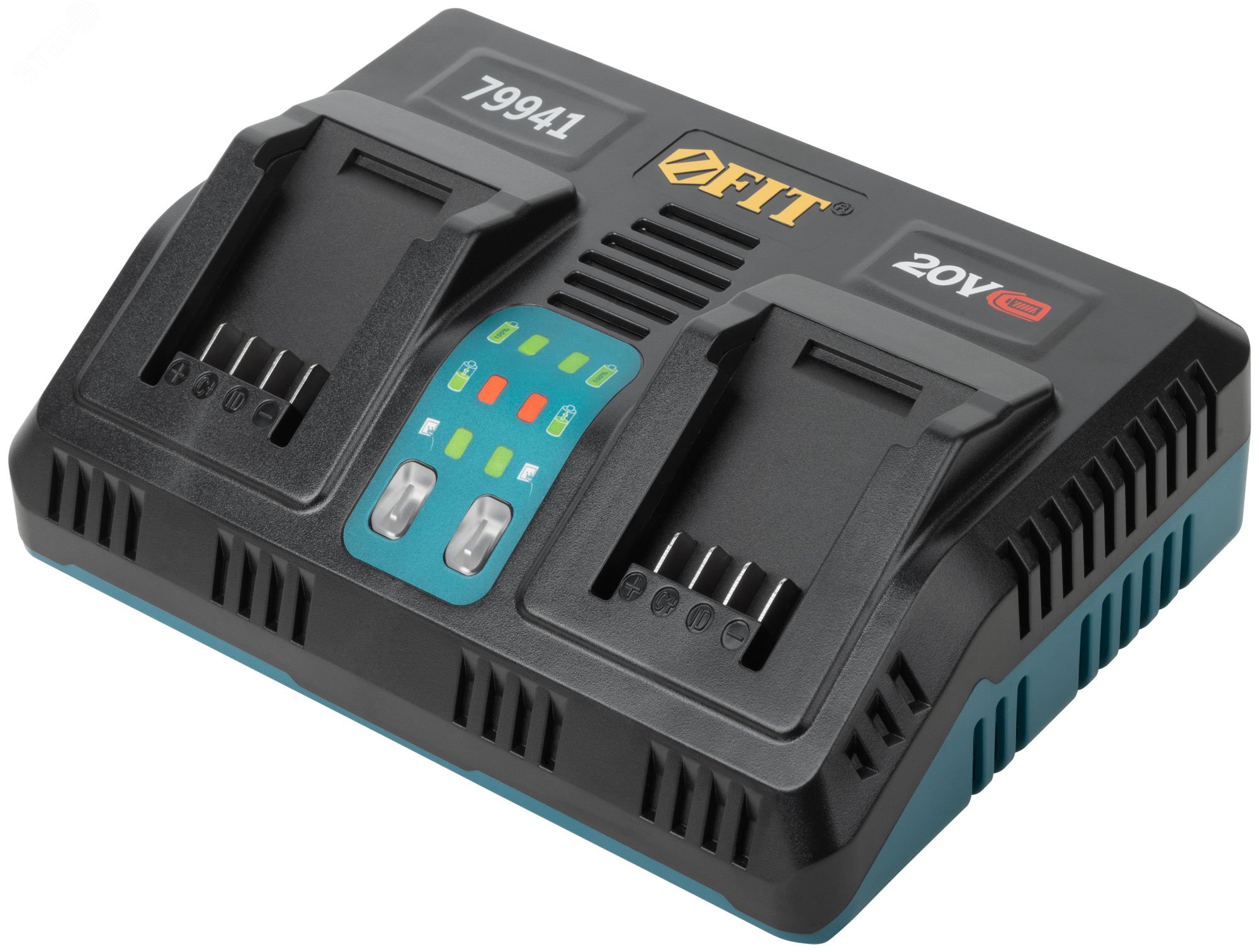 Изображение товара Зарядное устройство FIT THE ONE 2 слота Li-Ion 21,5В 2,4А