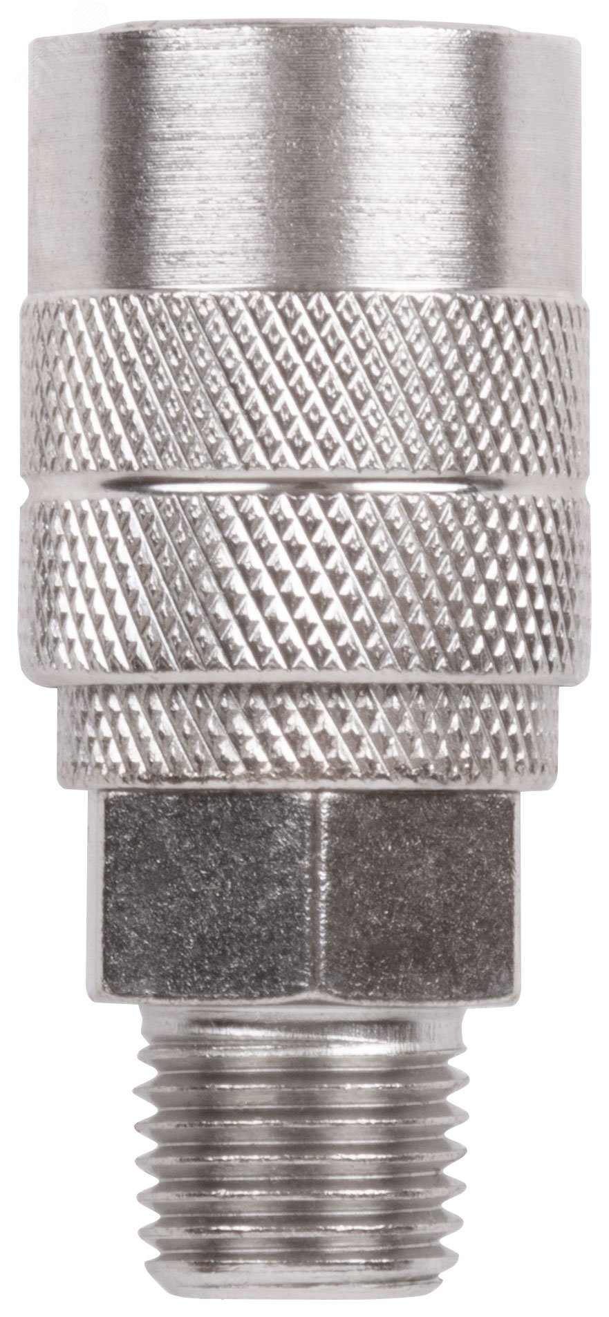Изображение товара Адаптер на шланг-пистолет с запорным клапаном 1/4' FIT сталь для систем подачи